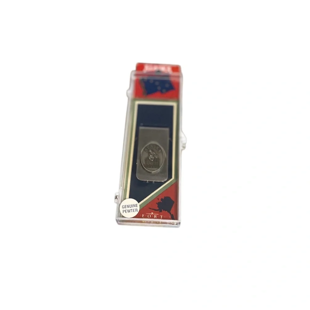 ALASKA GENUINE PEWTER MONEY CLIP Made In USA,‎ NIB